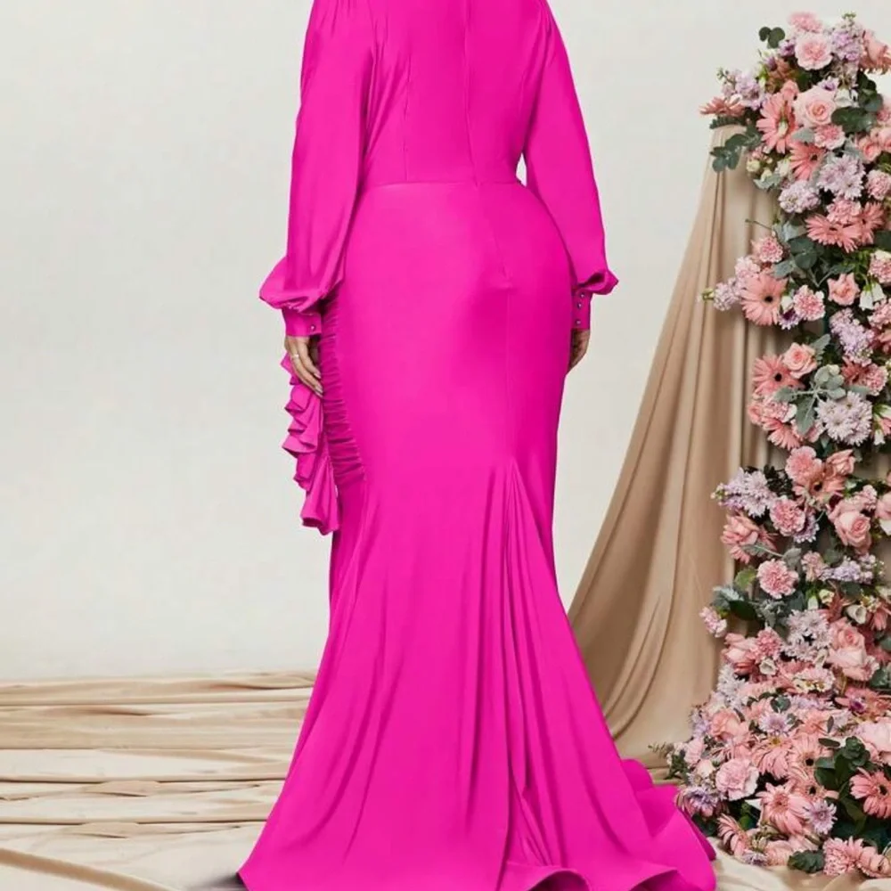 Elegant Pink Wrap Dress - Picture 3 of 3